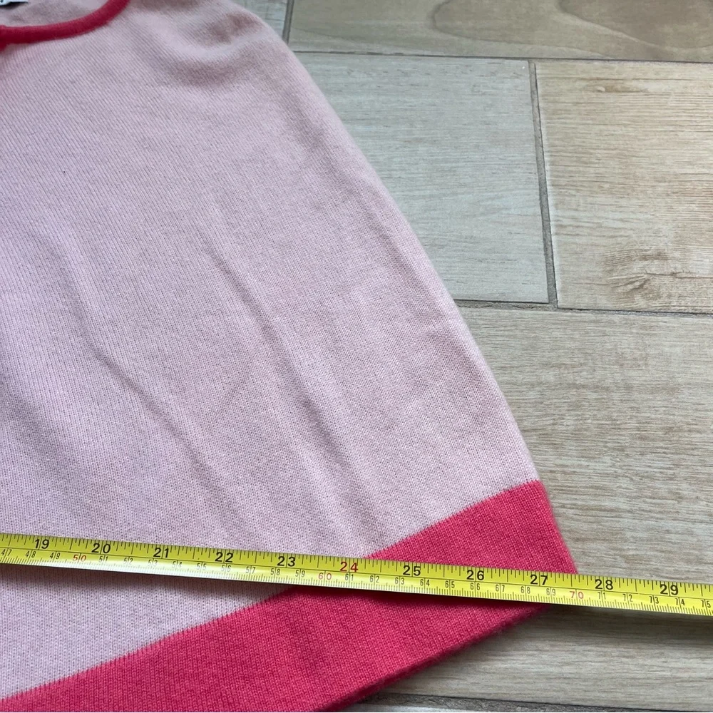 Pink Cape 100% Cashmere Poncho Sweater Fits Petite Fairy Asymmetrical Whimsy - Picture 5 of 8